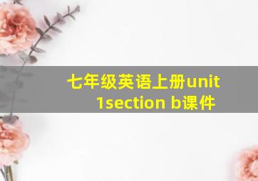 七年级英语上册unit1section b课件